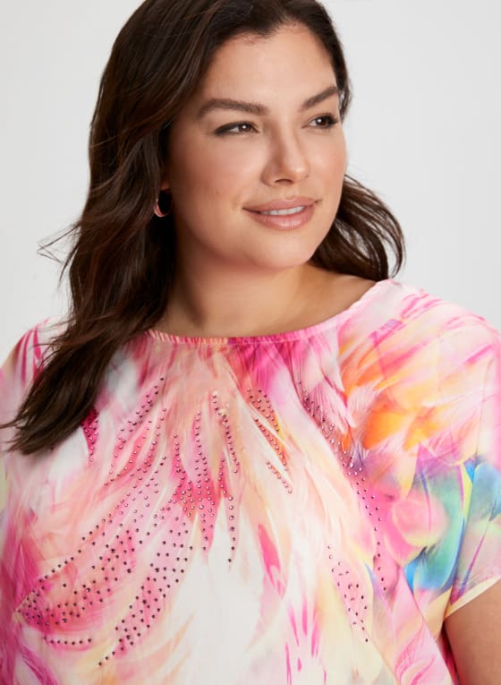 Embellished Tie Dye Print Top