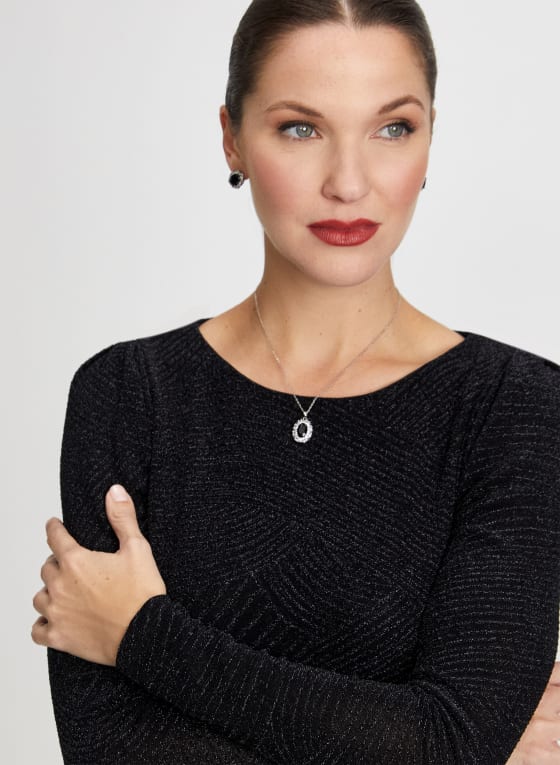 Metallic Jacquard Motif Dress