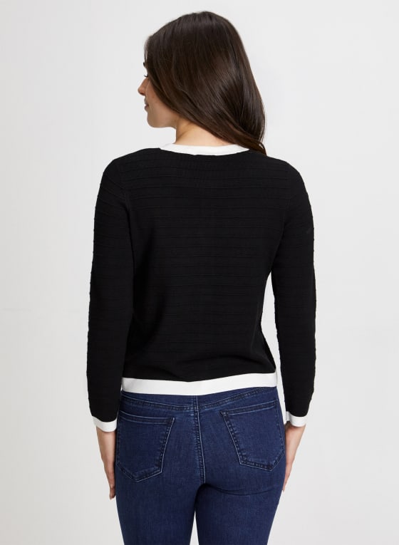 Contrast Trim Knit Cardigan