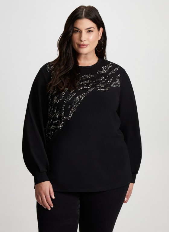 Embellished Zebra Motif Top