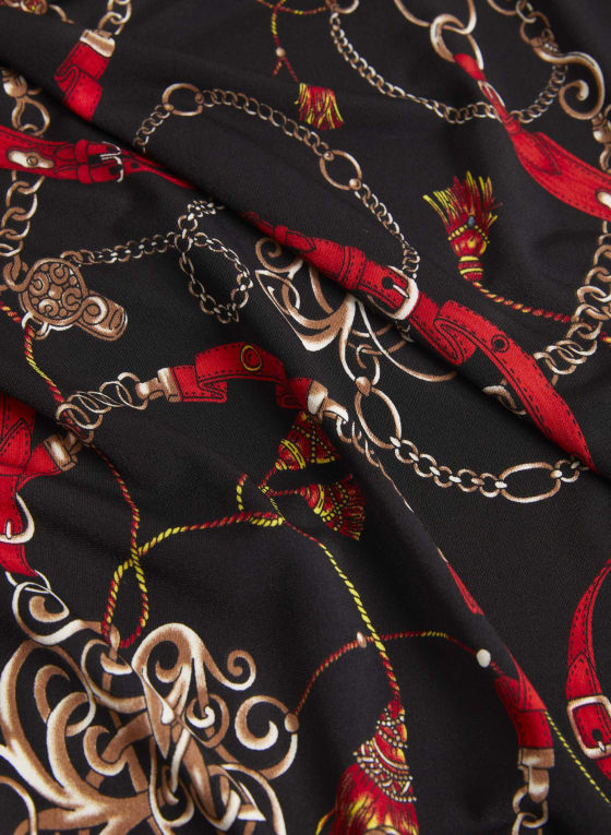 Mixed Print Dolman Sleeve Top