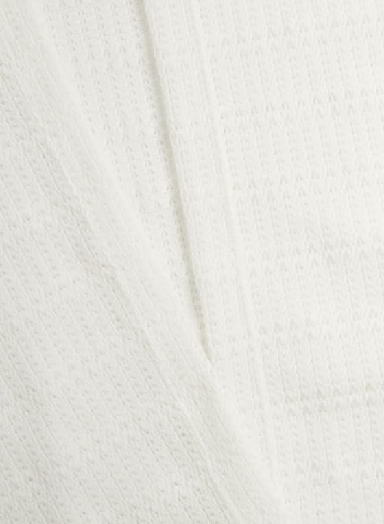 Pointelle Knit Open Front Top