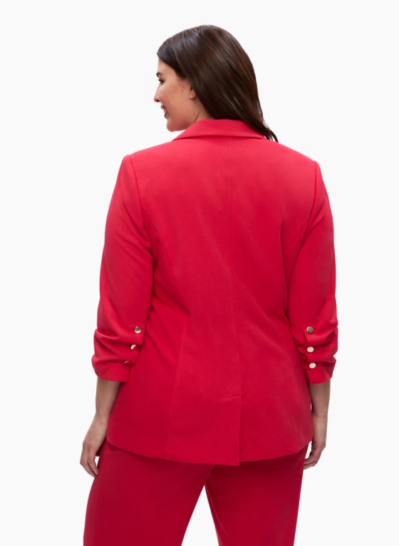 Gathered Sleeve Blazer