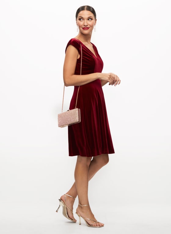 Velvet Cap Sleeve Dress