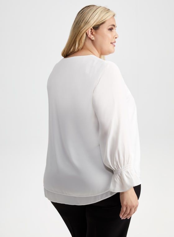 Long Sleeve Double Layer Blouse