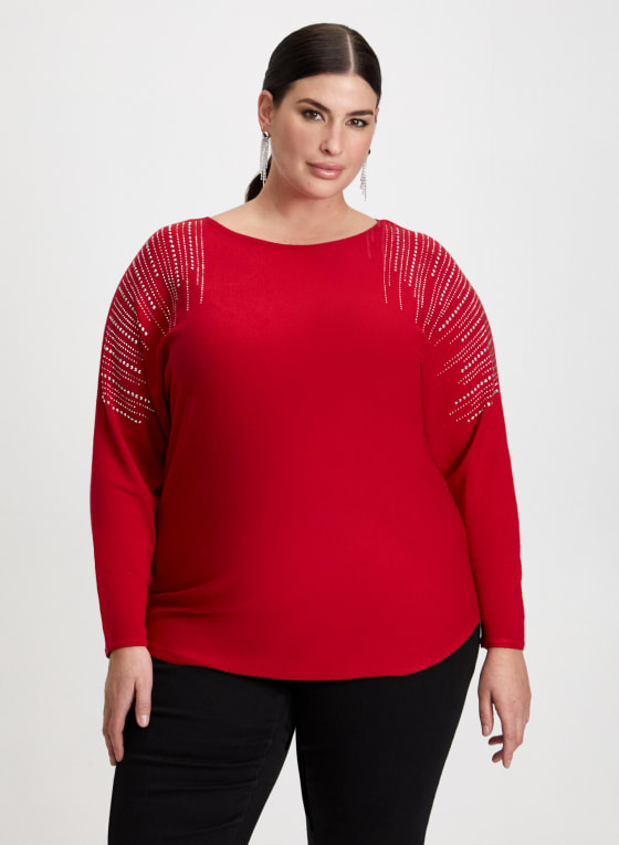 Rhinestone Detail Sweater