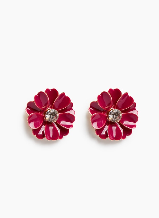 Flower Button Earrings