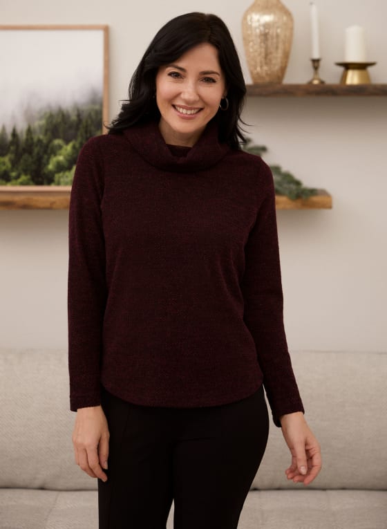 Cowl Neck Bouclé Sweater