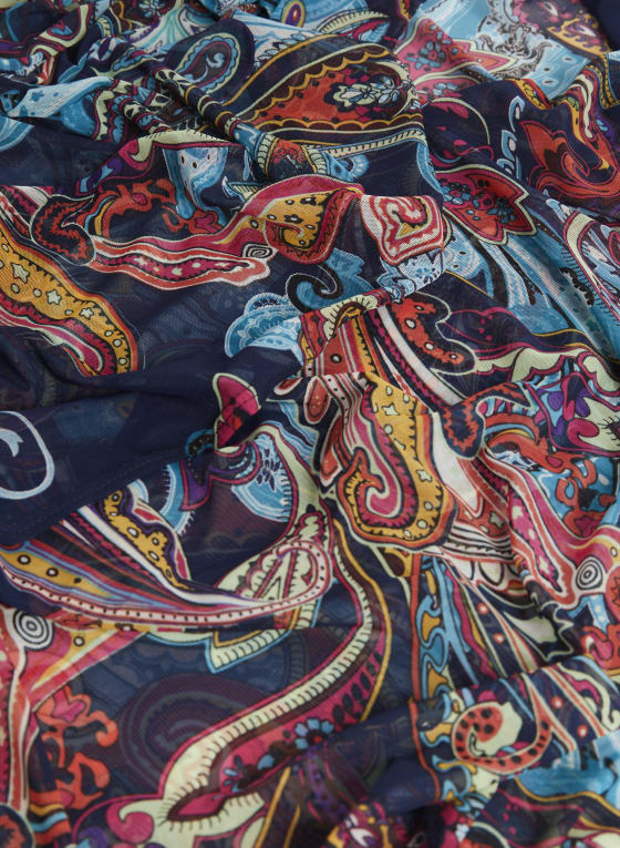 Paisley Print Open Front Top