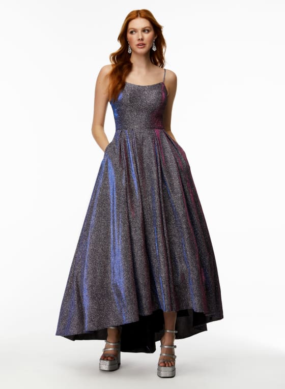 Asymmetrical Metallic Ballgown