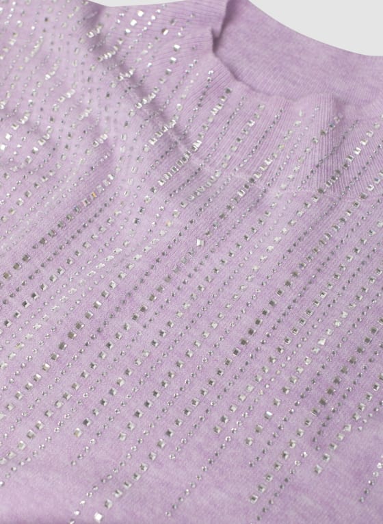 Rhinestone Mock Neck Sweater