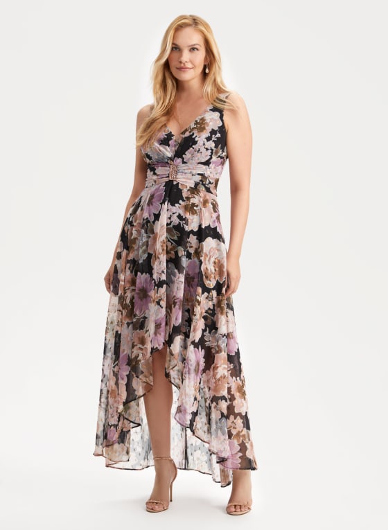Floral Print High-Low Dress