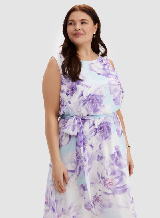 Floral Print Belted Dress