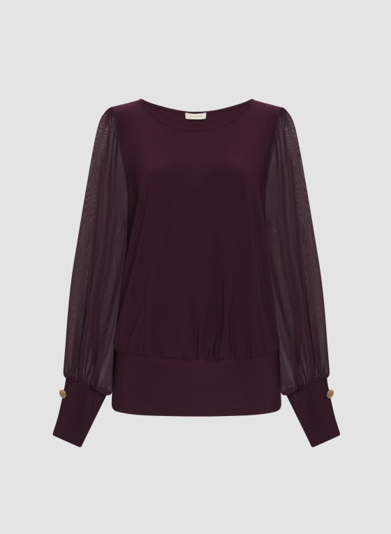 Boat Neck Long Sleeve Top