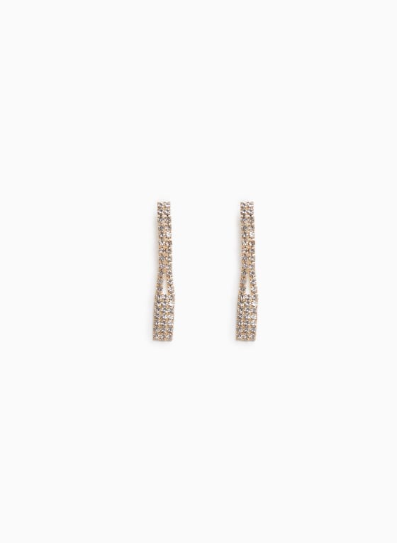 Linear Crystal Dangle Earrings