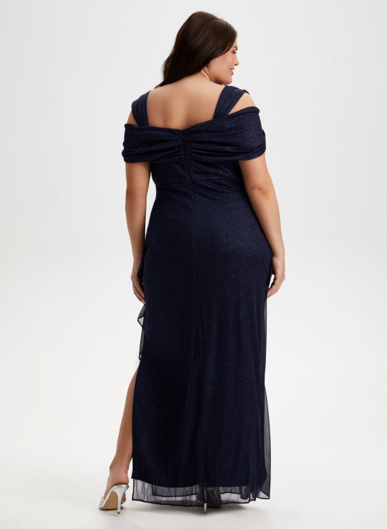 Shimmer Detail Long Slit Dress