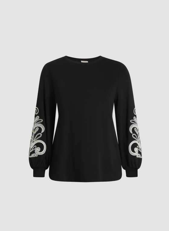 Paisley Print Puffed Sleeve Top