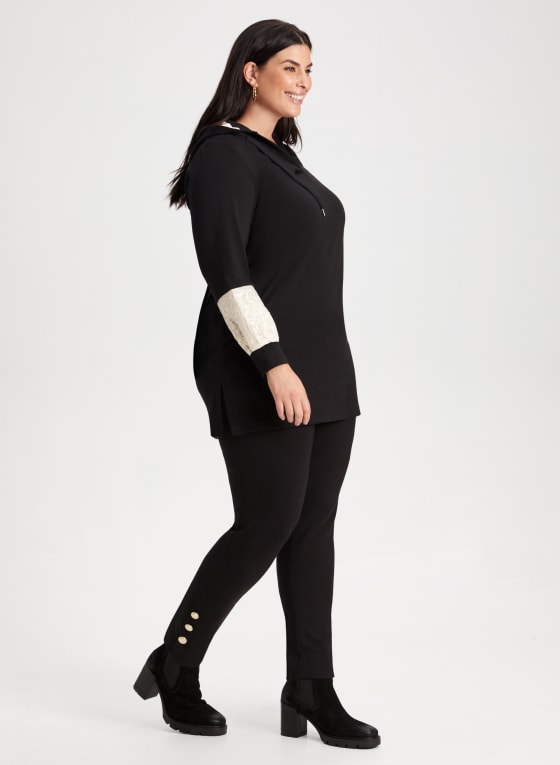 Pull-On Button Detail Pants