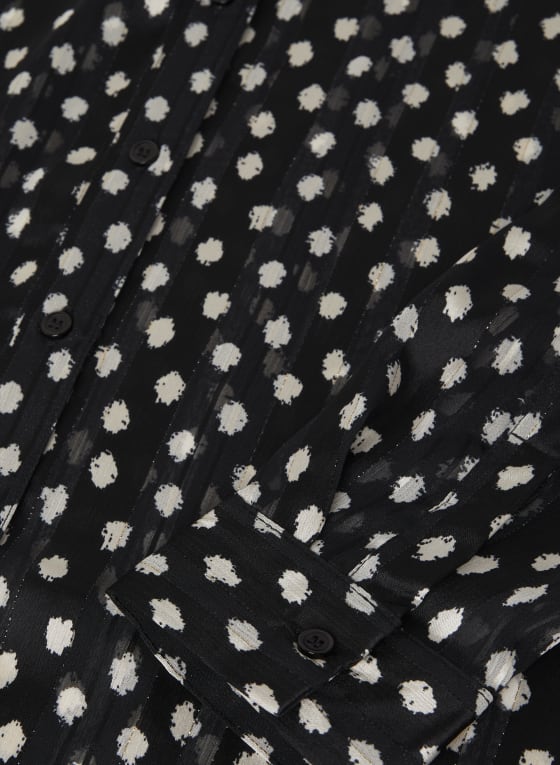 Button Down Dot Motif Tunic