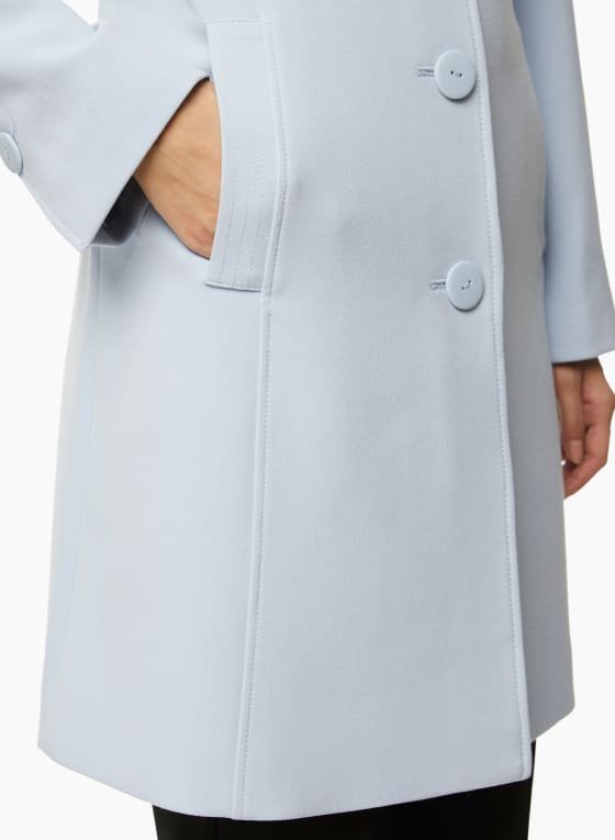 Button Front Tricotine Trench Coat