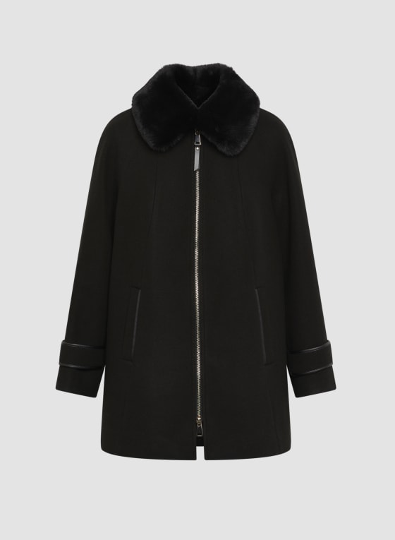 Stretch Wool Blend Coat