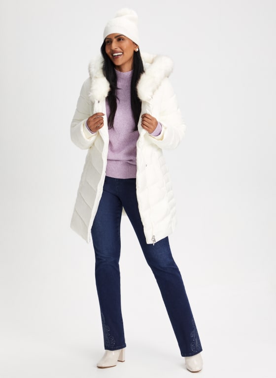 Quilted Asymmetrical Vegan Down Coat