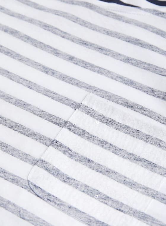 Striped Sequin Detail T-Shirt