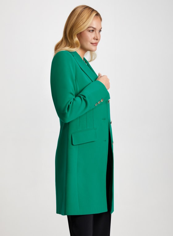 Button Front Tricotine Coat
