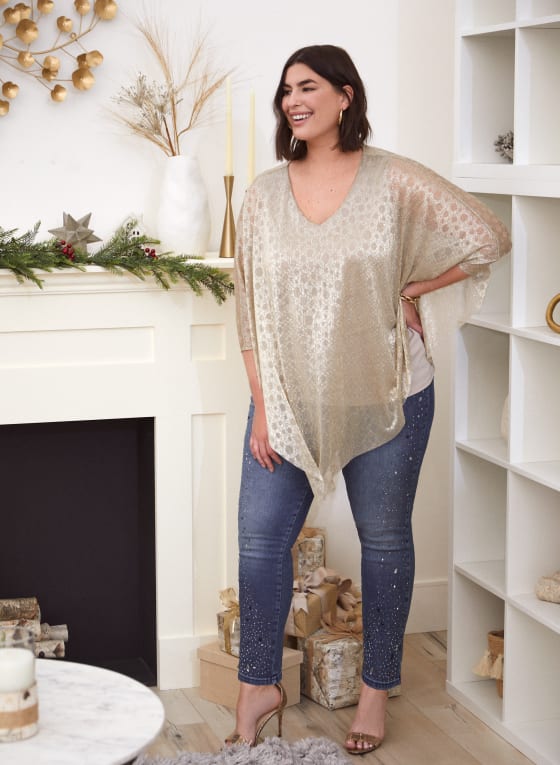 Asymmetric Shimmer Blouse