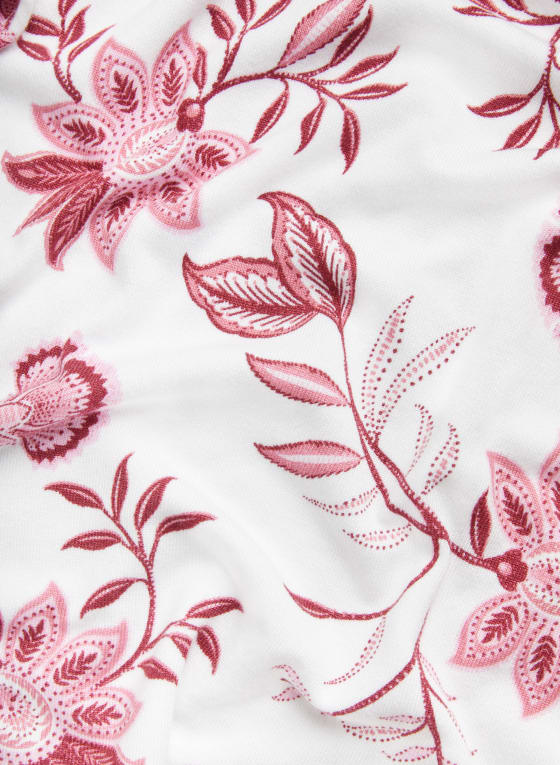 Boat Neck Floral Motif Sweater