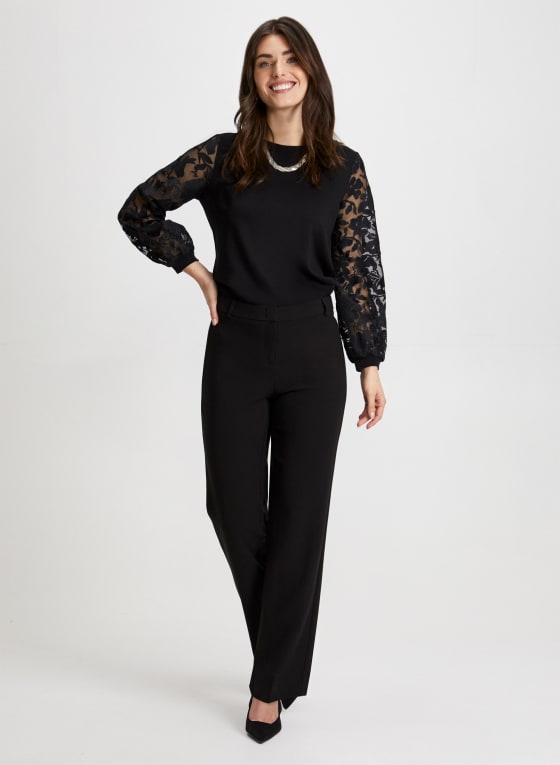 Floral Organza Sleeve Top