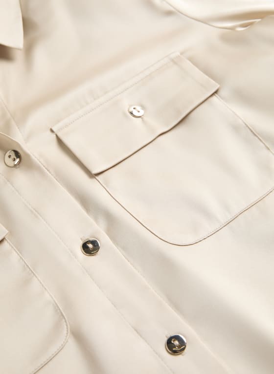 Satin Button Down Blouse