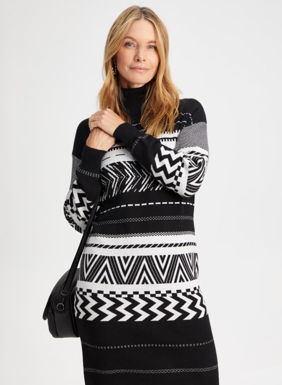 Printed Jacquard Knit Dress