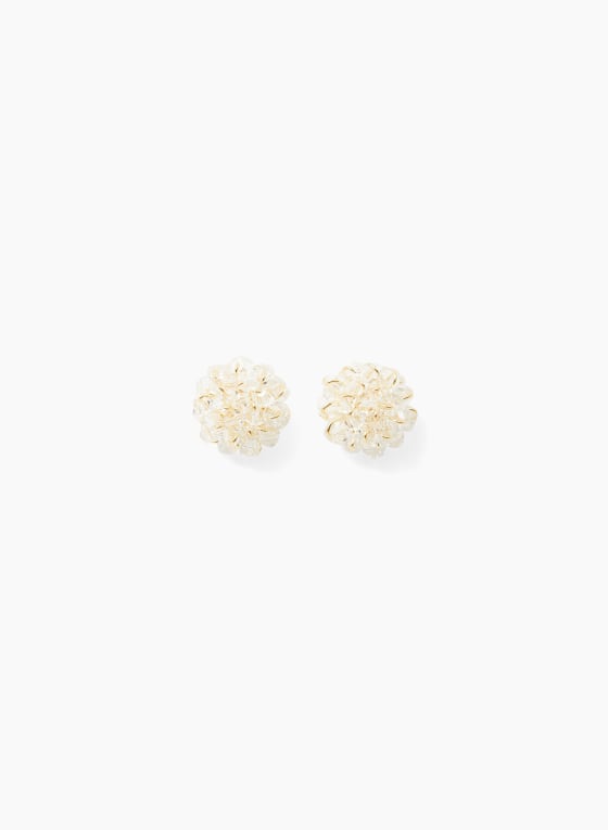 Crystal Cluster Button Earrings