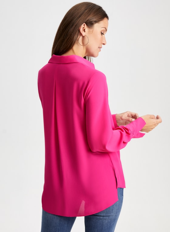 High-Low Long Sleeve Blouse