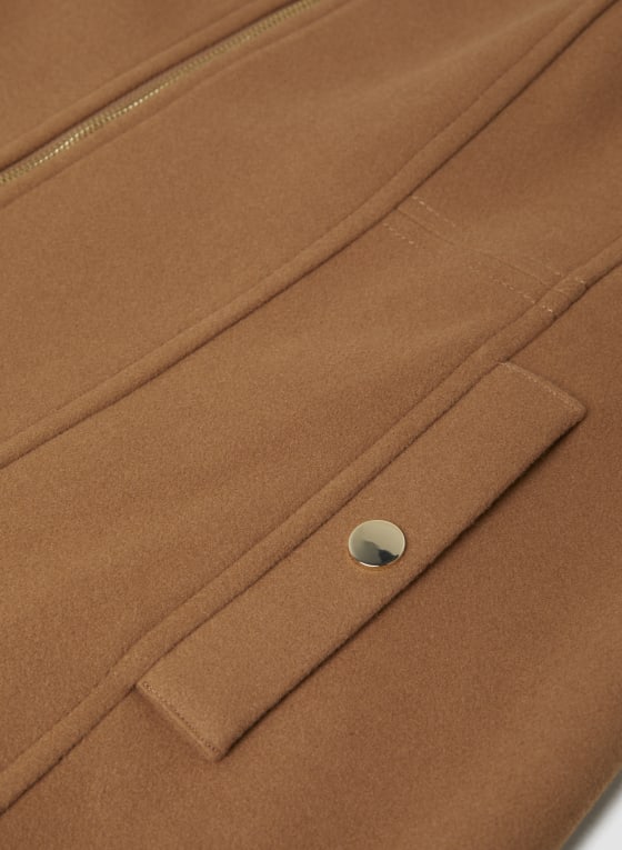 Stretch Wool Blend Coat