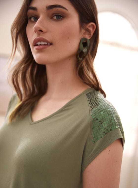 Sequin Trim Tee