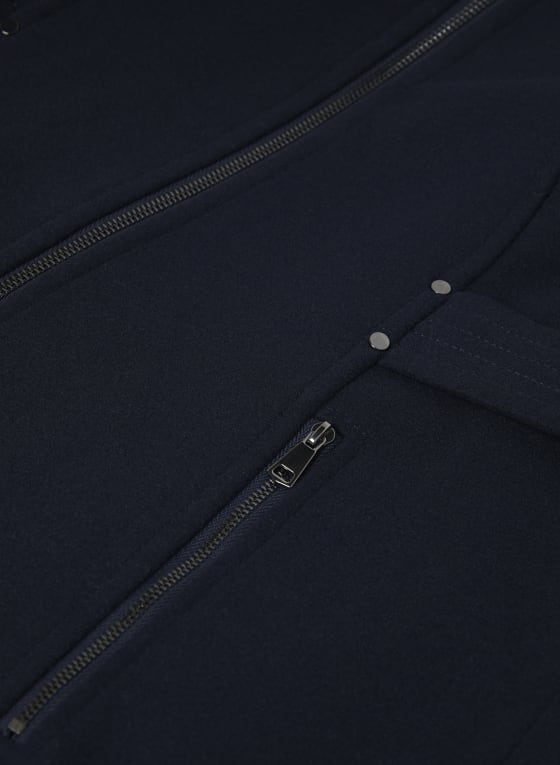Tab Detail Wool Blend Coat