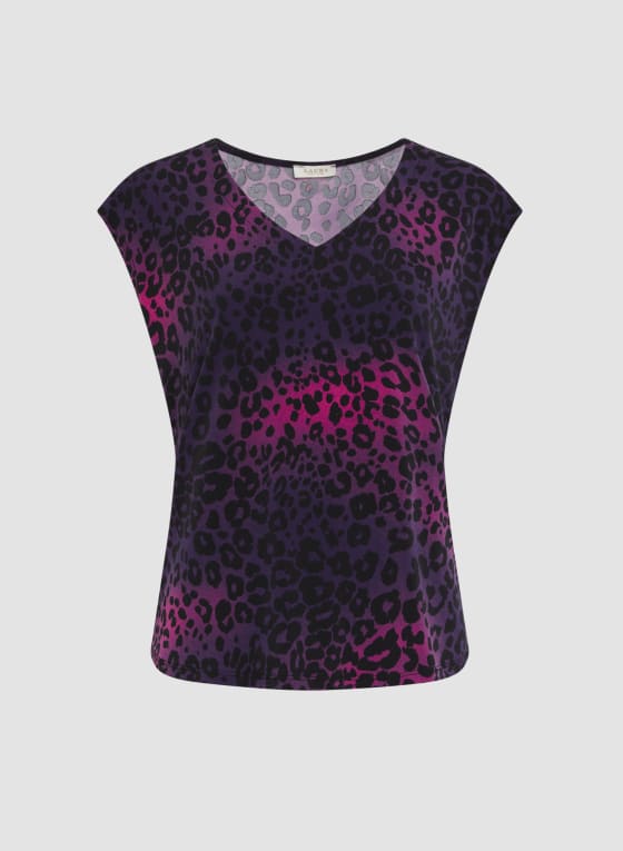 V-Neck Leopard Print Top