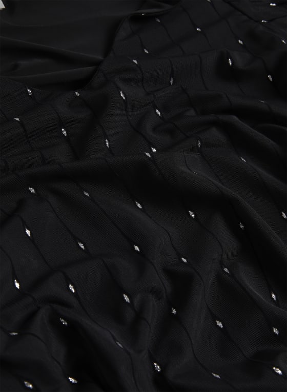 Stripe Motif Glitter Top