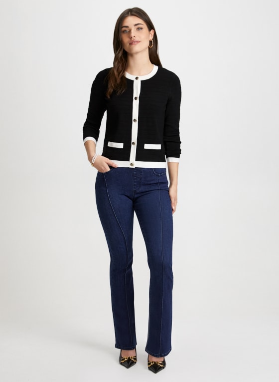 Contrast Trim Knit Cardigan