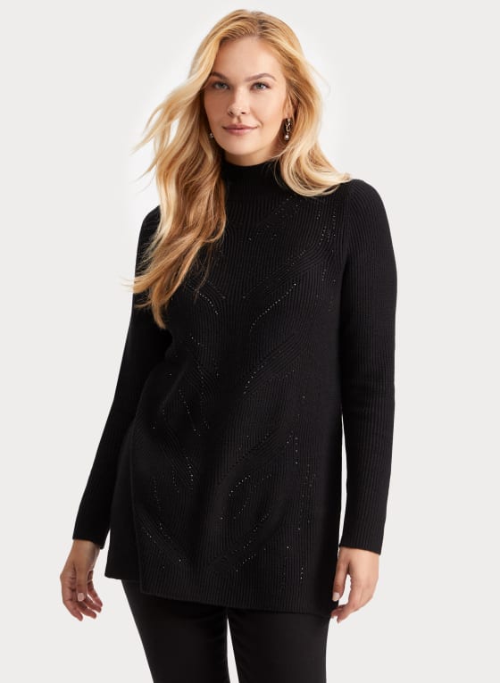 Rhinestone Detail Sweater