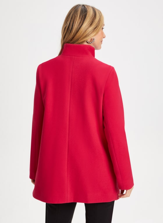 Stretch Faux Wool Coat