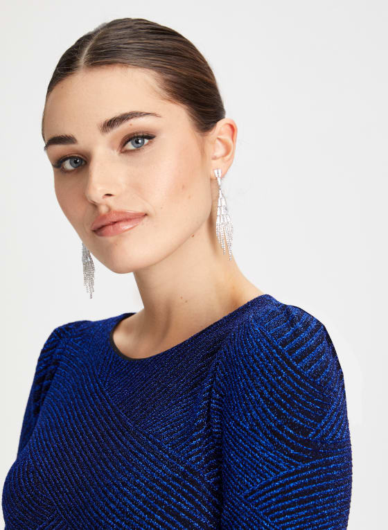 Metallic Detail Jacquard Dress