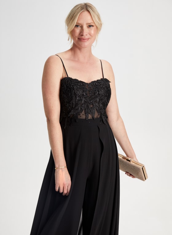 Mesh Detail Georgette Jumpsuit