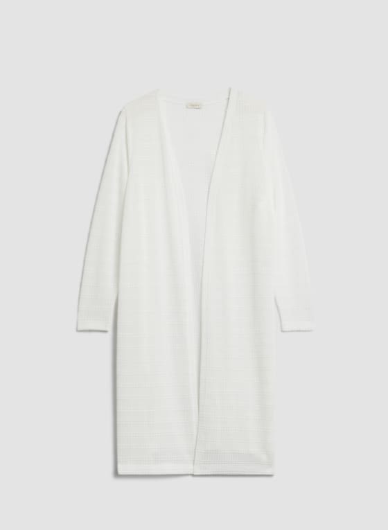 Pointelle Knit Open Front Top