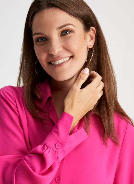 High-Low Long Sleeve Blouse