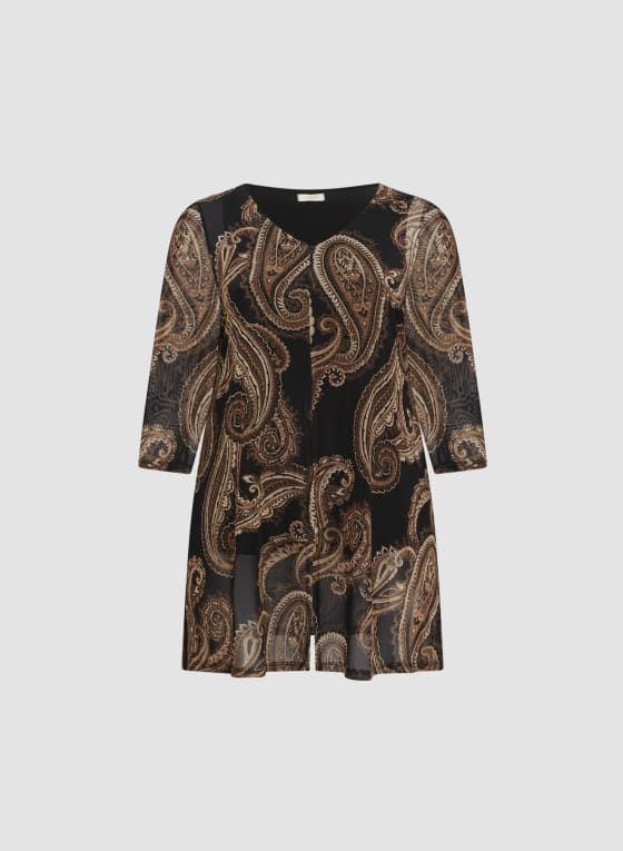 Split Front Paisley Top