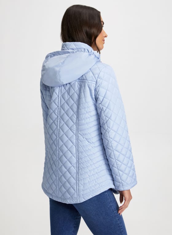 Quilted Zip Front Coat
