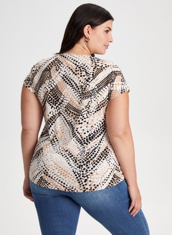 Cap Sleeve Dot Print Top